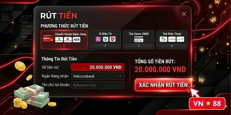 Hướng dẫn rút tiền VN88 Hướng dẫn rút tiền VN88